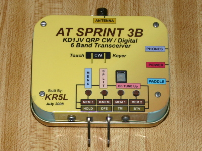 Jerry, KR5L's AT Sprint 3B multiband transceiver, including a built-in touch keyer.
